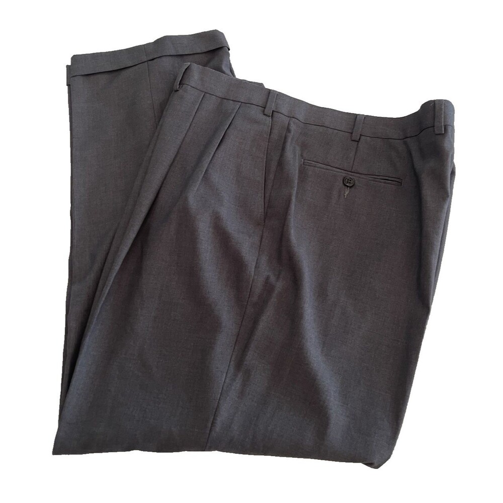 Vintage Lauren Ralph Lauren Dress Pants Pleated Gray Trousers Cuffed Men 40x30